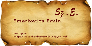 Sztankovics Ervin névjegykártya