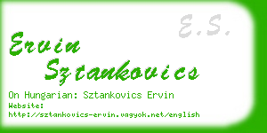 ervin sztankovics business card